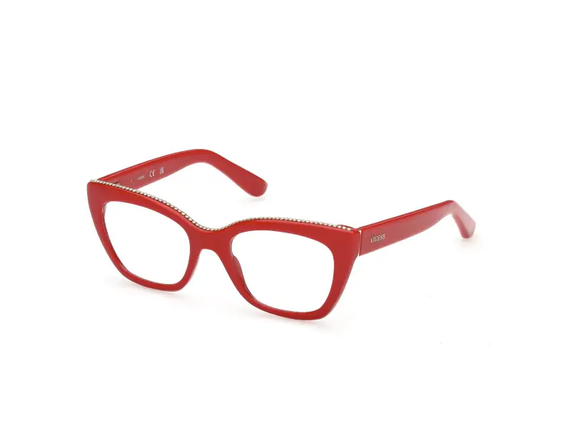 Donna Guess GU50361 066 Montature da vista Acetato Rosso Squadrata Normale