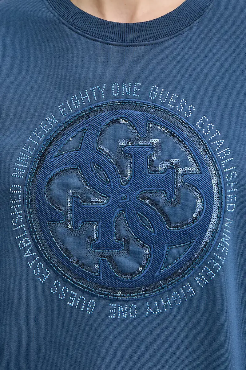 felpa 4G donna colore blu con applicazione W5YQ07 KB681 miniatura 5