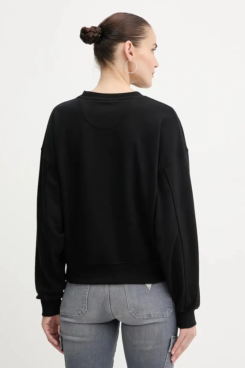 felpa 4G donna colore nero con applicazione W5YQ07 KB681 miniatura 3