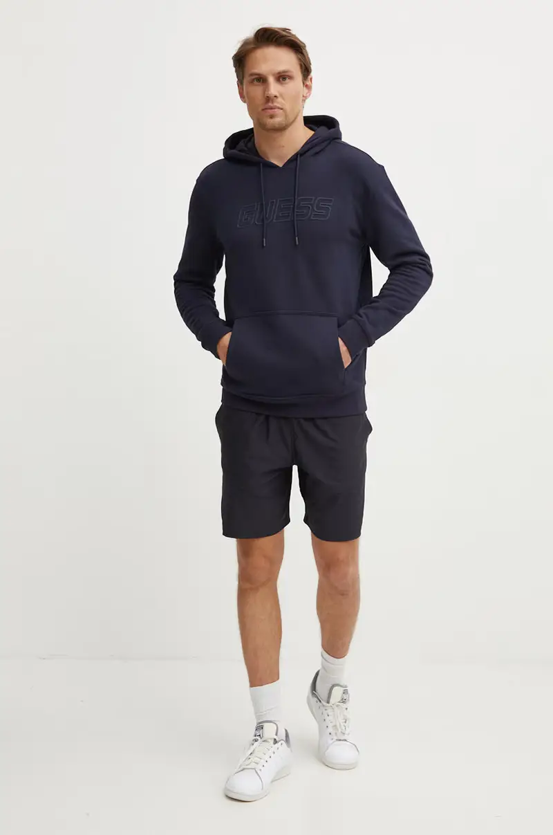 felpa ALDWIN uomo colore blu navy con cappuccio con applicazione Z4YQ12 KAIJ1 miniatura 2