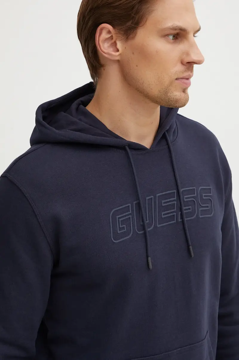 felpa ALDWIN uomo colore blu navy con cappuccio con applicazione Z4YQ12 KAIJ1 miniatura 4