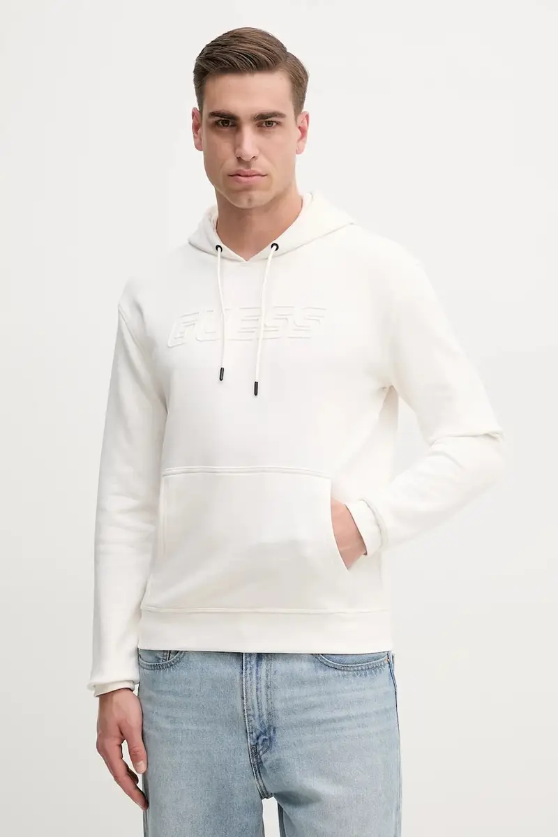 felpa ALDWIN uomo colore grigio con cappuccio con applicazione Z4YQ12 KAIJ1 Bianco