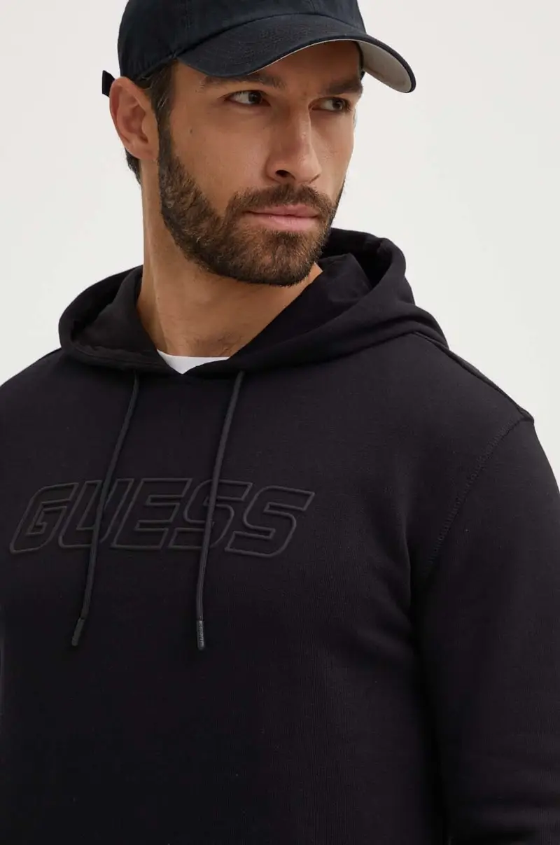 felpa ALDWIN uomo colore nero con cappuccio con applicazione Z4YQ12 KAIJ1 miniatura 4