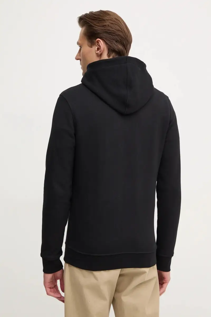 felpa BEAU uomo colore nero con cappuccio con applicazione M5RQ36 KCN01 miniatura 3