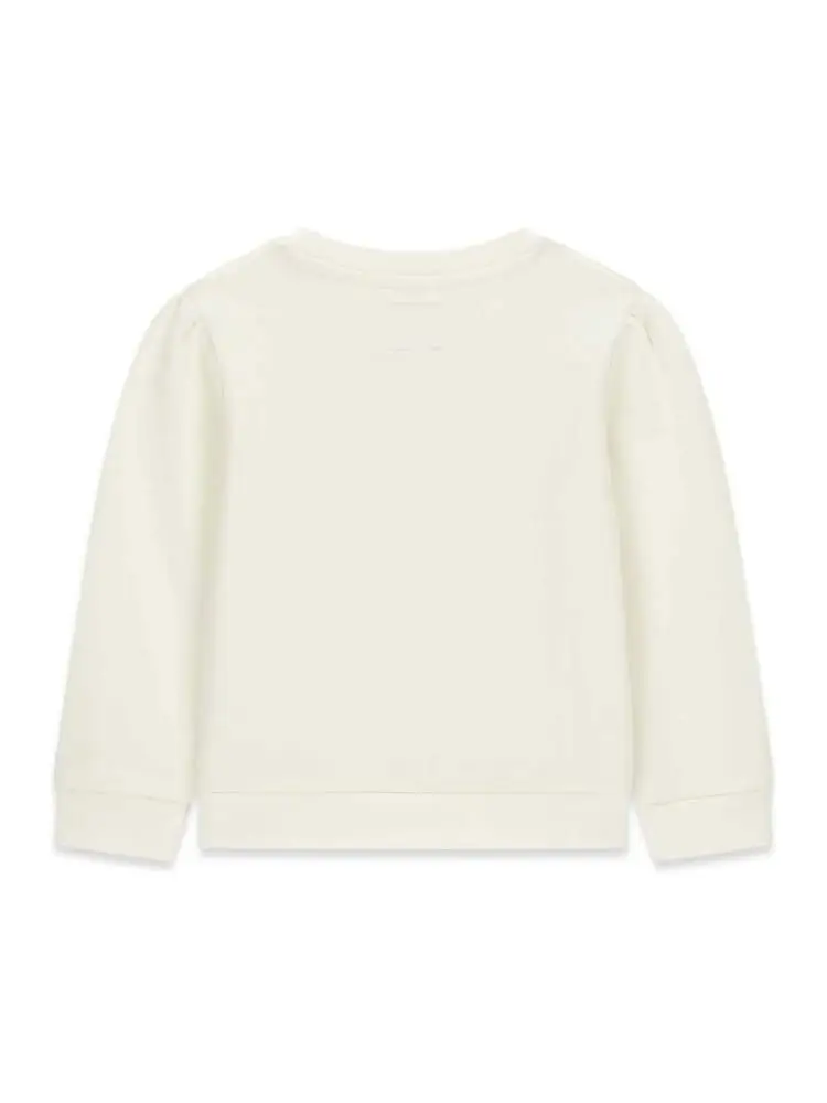 felpa bianca bambina con logo miniatura 2