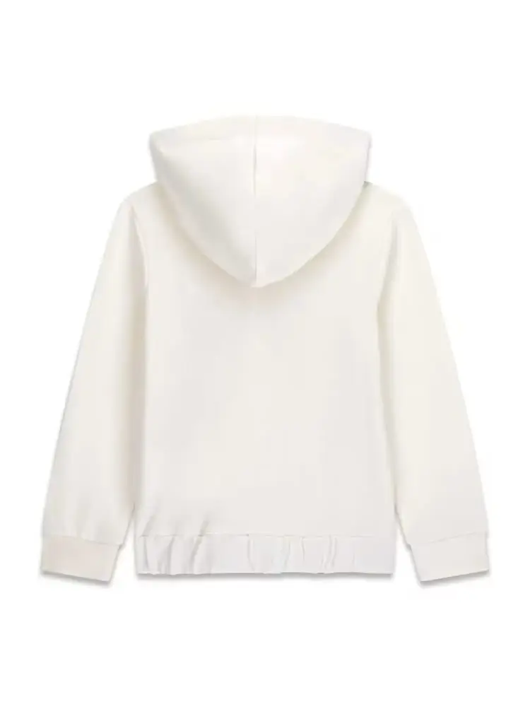 felpa bianca bambina con logo miniatura 2