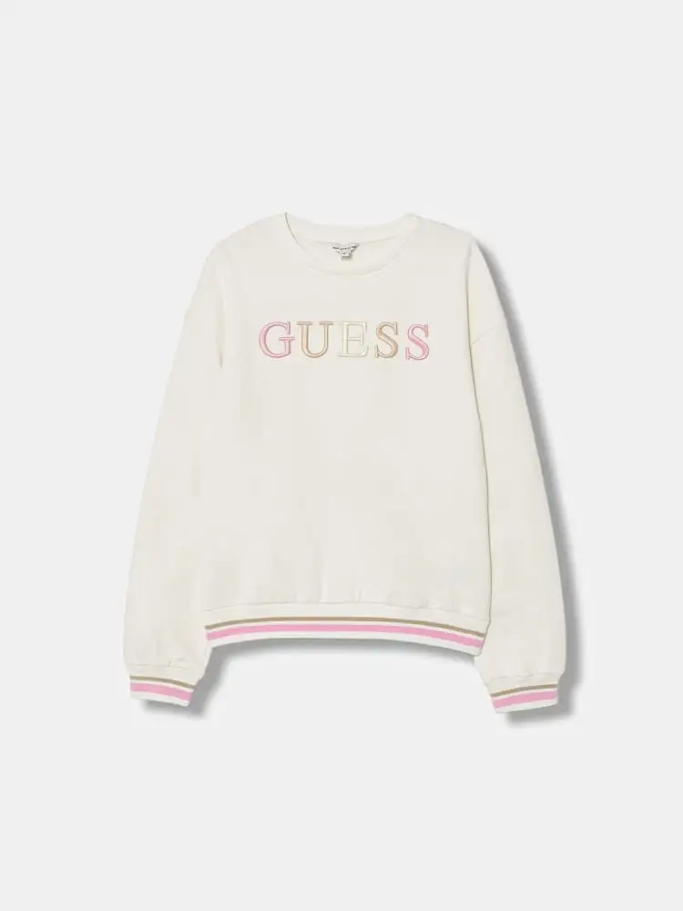 felpa bianca bambina con logo