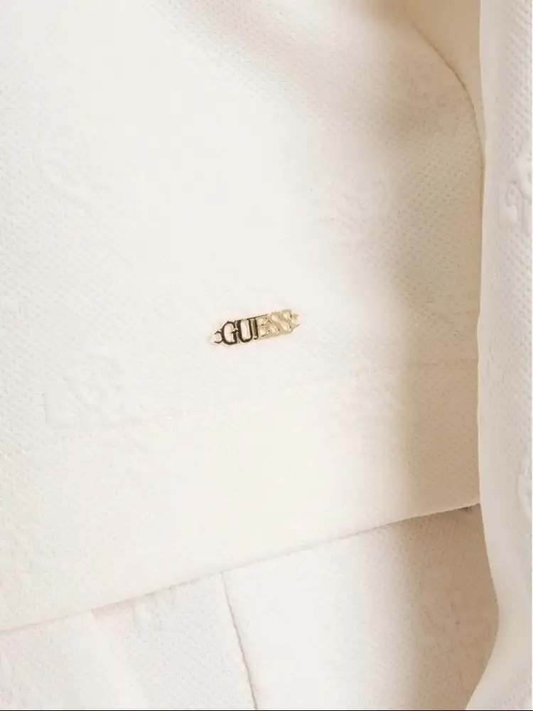 felpa bianca donna con cappuccio in misto cotone logo sul fondo miniatura 3