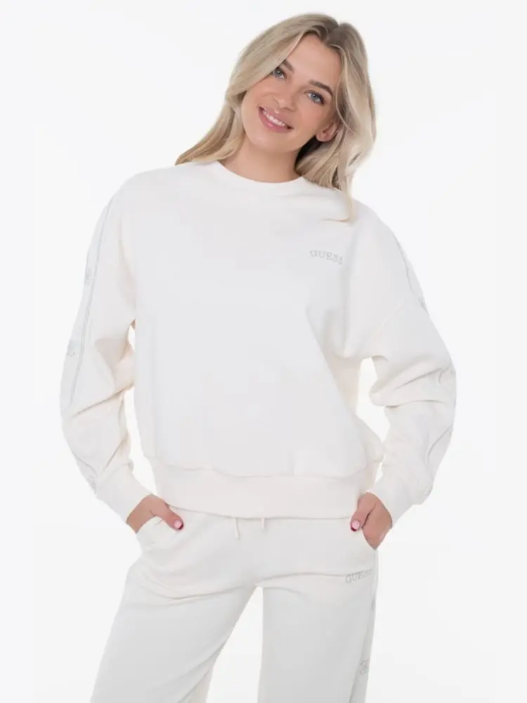 felpa bianca donna con logo