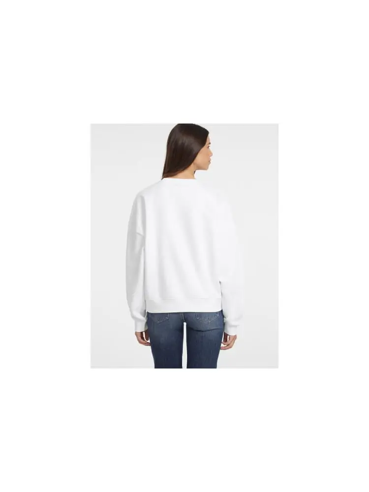 felpa bianca donna con logo miniatura 3