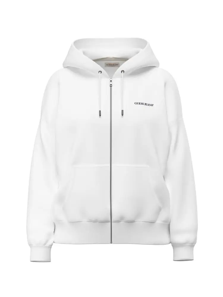 felpa bianca donna mini logo