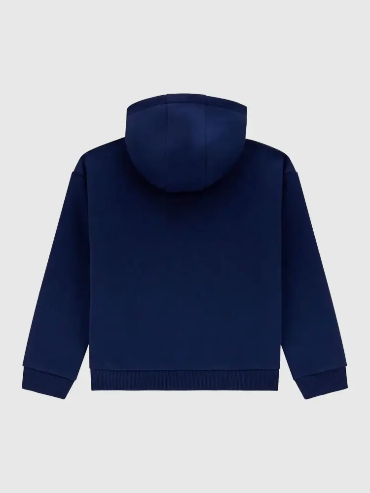 felpa blu bambina con cappuccio miniatura 2