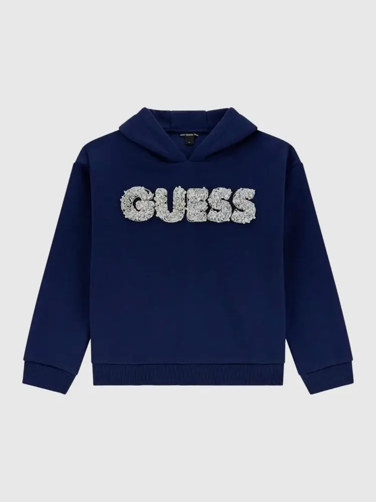 felpa blu bambina con cappuccio