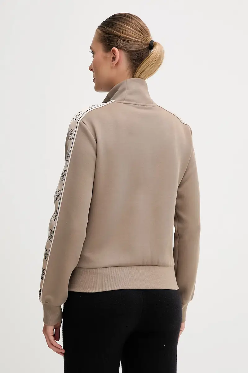 felpa BRITNEY donna colore blu con applicazione V2YQ16 KB3P2 Beige miniatura 3