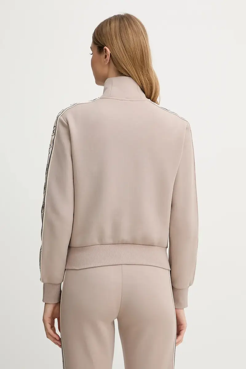 felpa BRITNEY donna colore blu con applicazione V2YQ16 KB3P2 Marrone miniatura 3