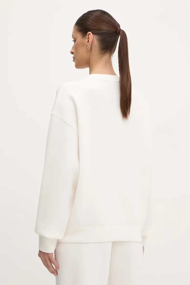 felpa CECILIA donna colore beige con applicazione V4BQ15 K7UW2 miniatura 3