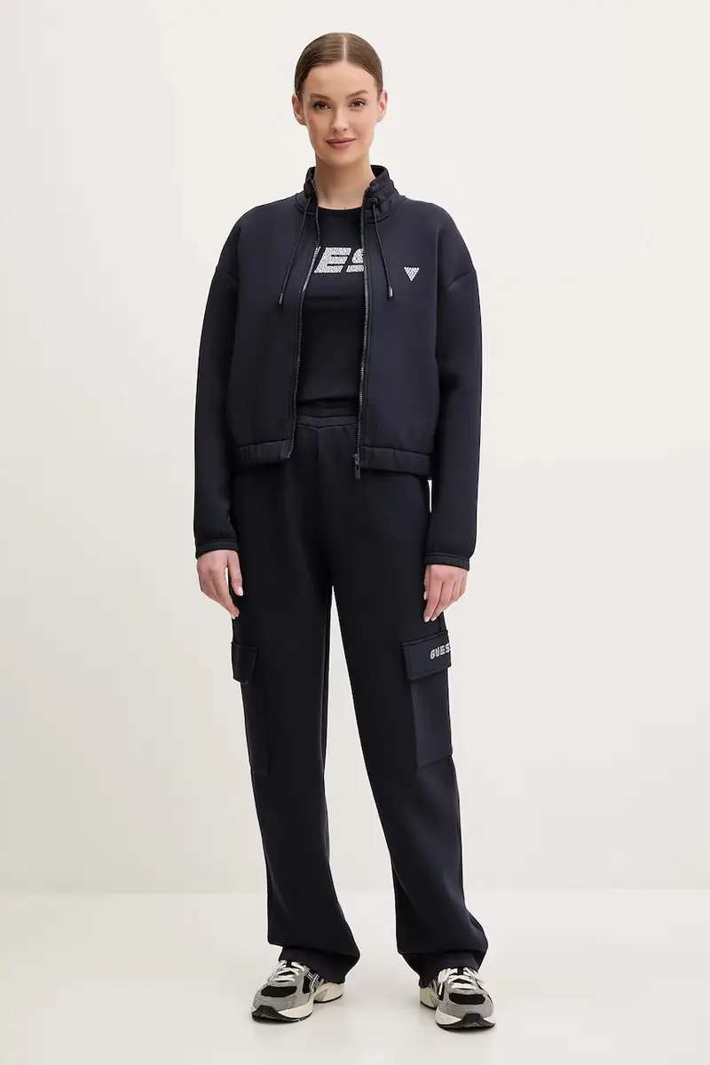 felpa CECILIA donna colore blu con applicazione V4BQ14 K7UW2 Blu navy miniatura 2