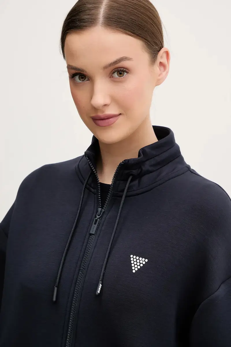 felpa CECILIA donna colore blu con applicazione V4BQ14 K7UW2 Blu navy miniatura 4