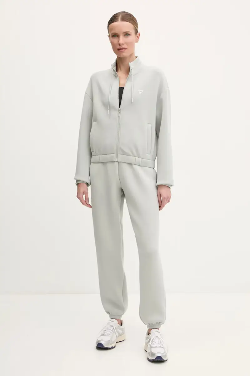 felpa CECILIA donna colore grigio con applicazione V4BQ14 K7UW2 miniatura 2