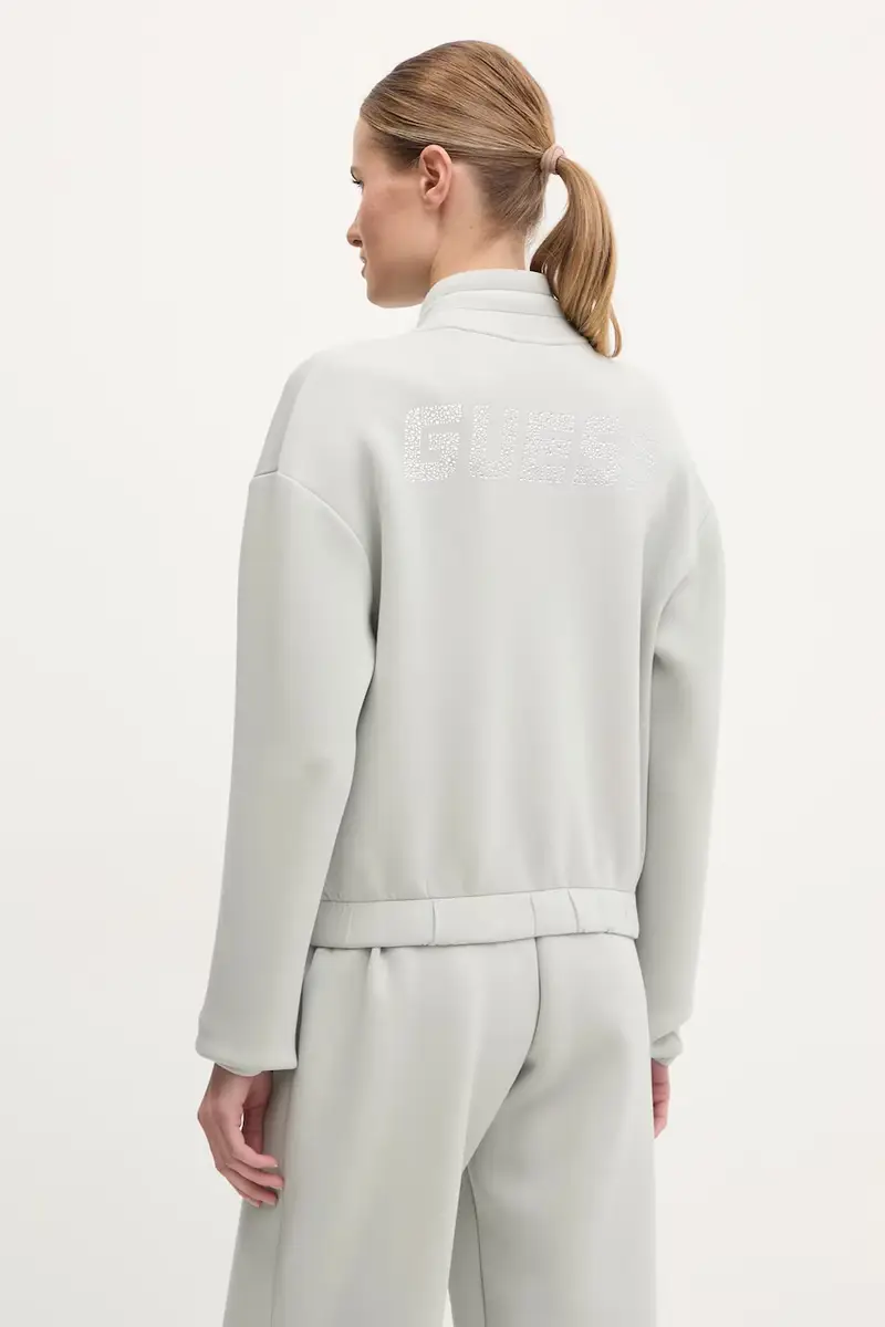 felpa CECILIA donna colore grigio con applicazione V4BQ14 K7UW2 miniatura 3