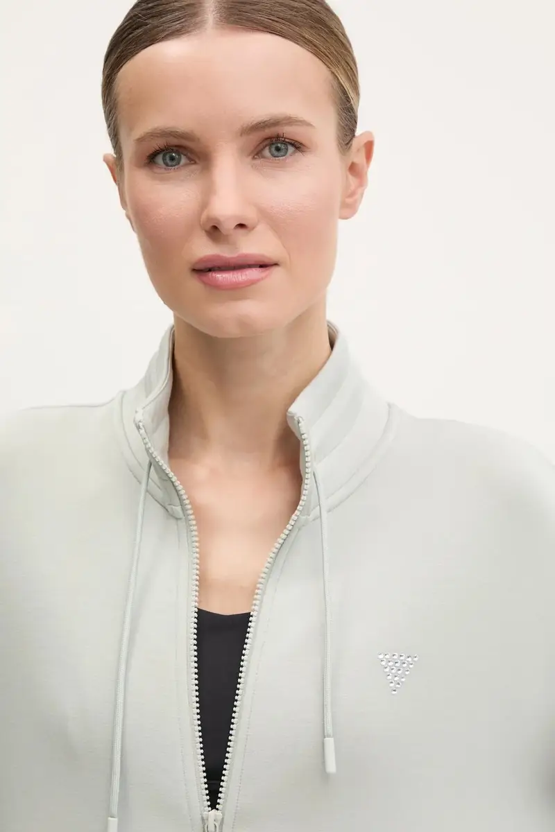 felpa CECILIA donna colore grigio con applicazione V4BQ14 K7UW2 miniatura 4