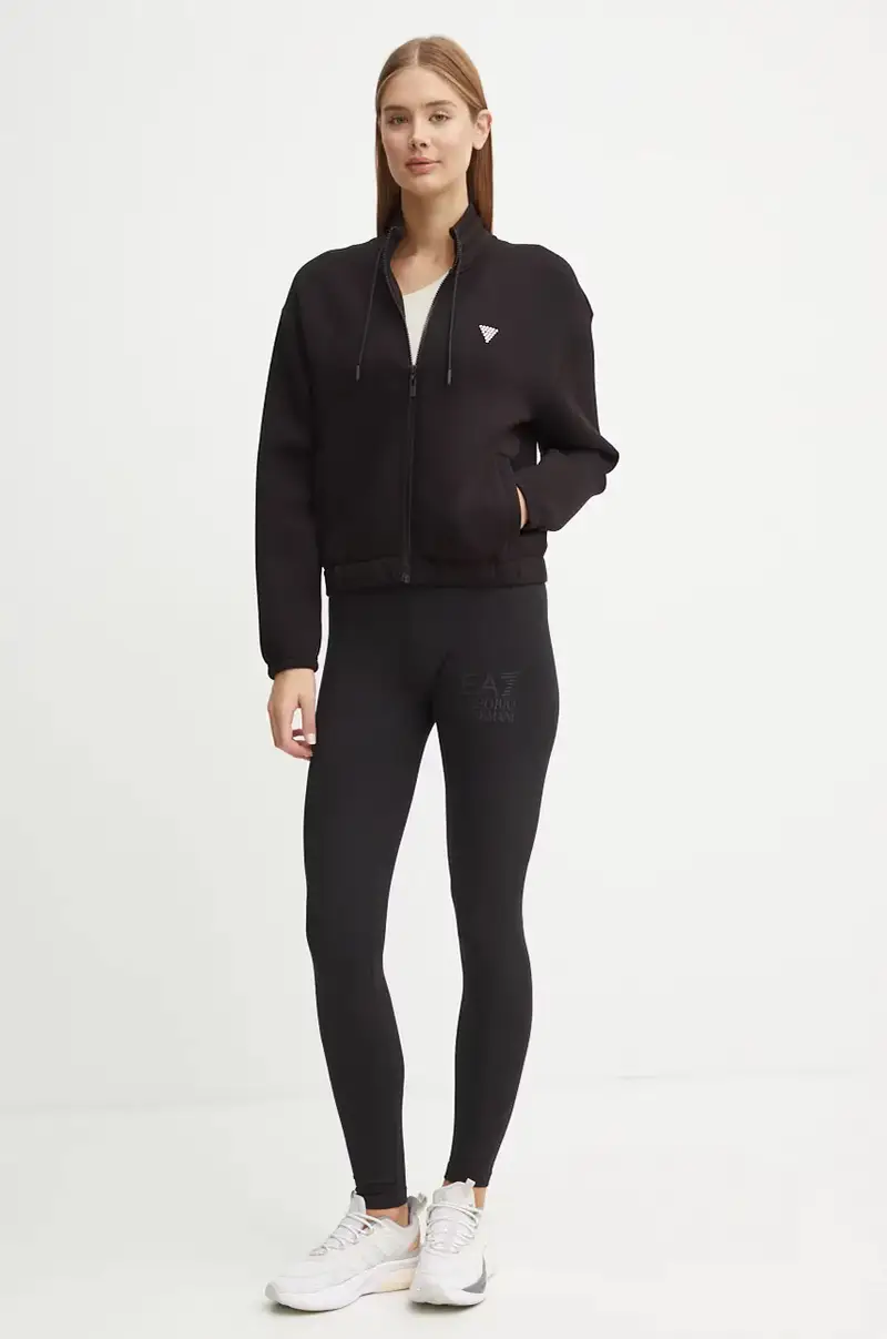 felpa CECILIA donna colore nero con applicazione V4BQ14 K7UW2 miniatura 2