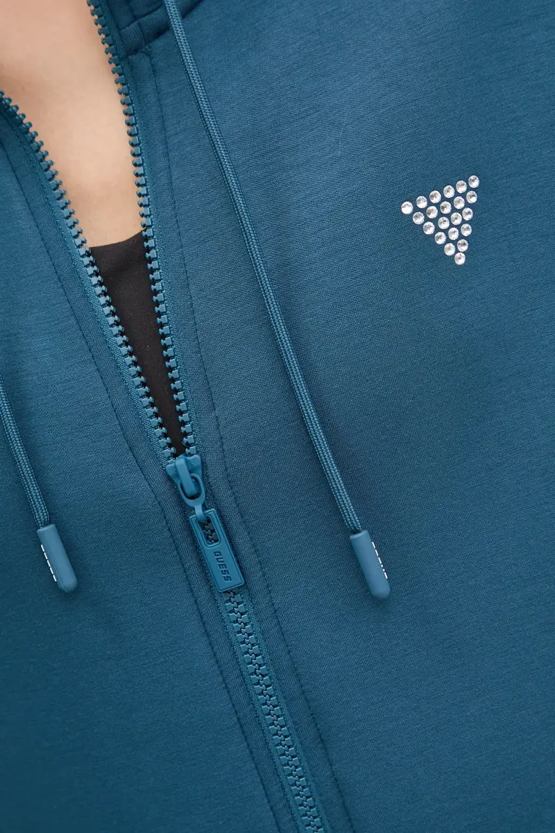 felpa CECILIA donna colore turchese con applicazione V4BQ14 K7UW2 miniatura 5