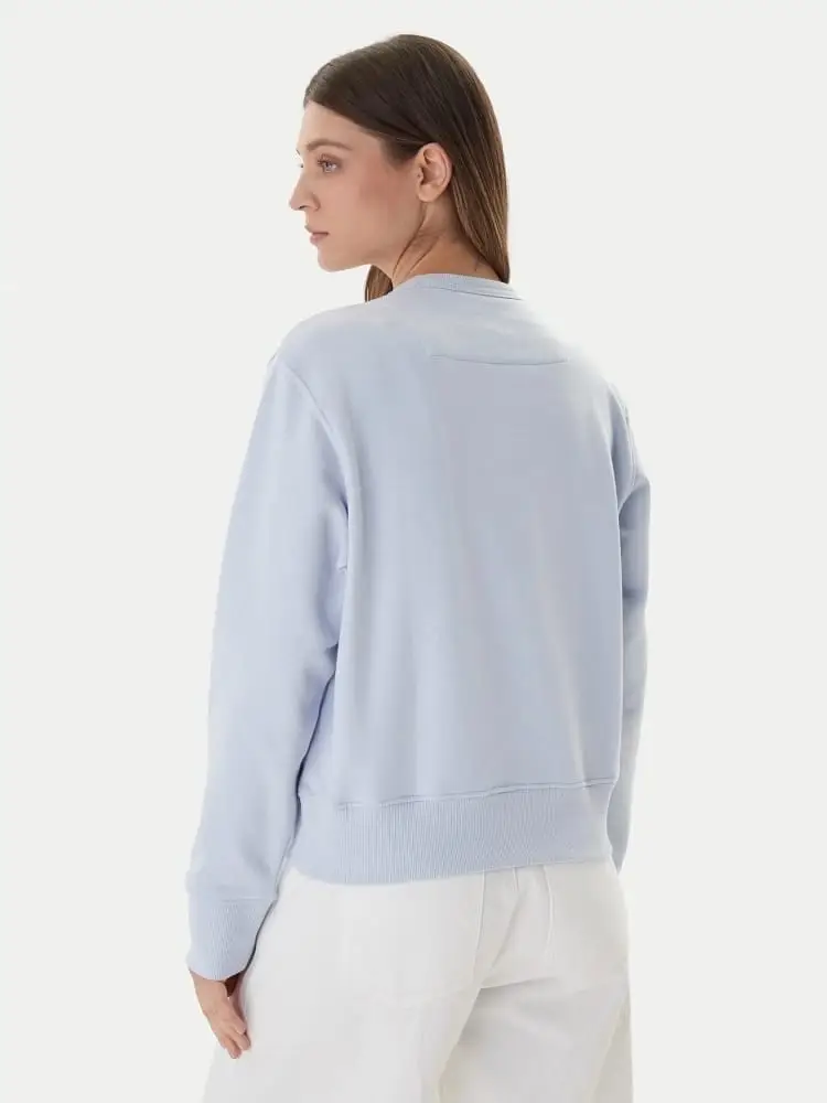 felpa celeste donna con logo miniatura 2