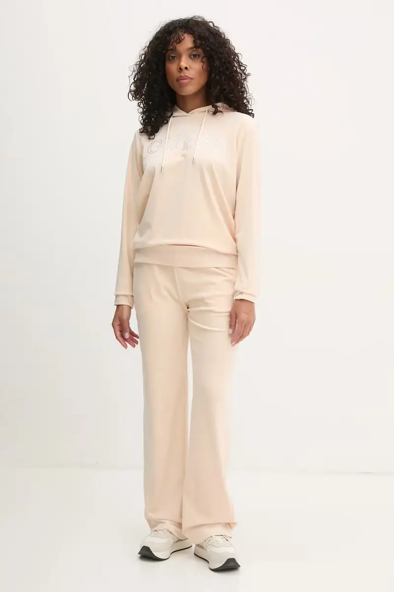 felpa COUTURE donna colore beige con cappuccio V4RQ25 KBXI2 miniatura 2