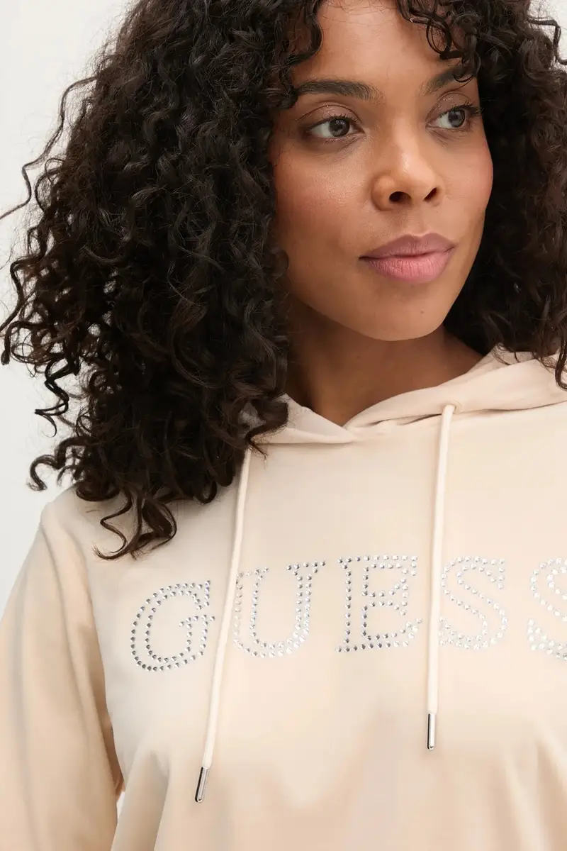 felpa COUTURE donna colore beige con cappuccio V4RQ25 KBXI2 miniatura 4