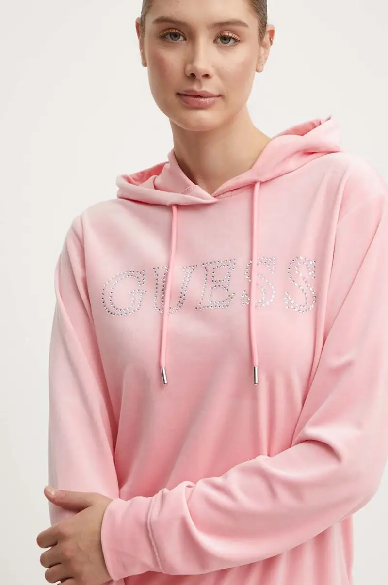 felpa COUTURE donna colore rosa con cappuccio V4RQ25 KBXI2 miniatura 4