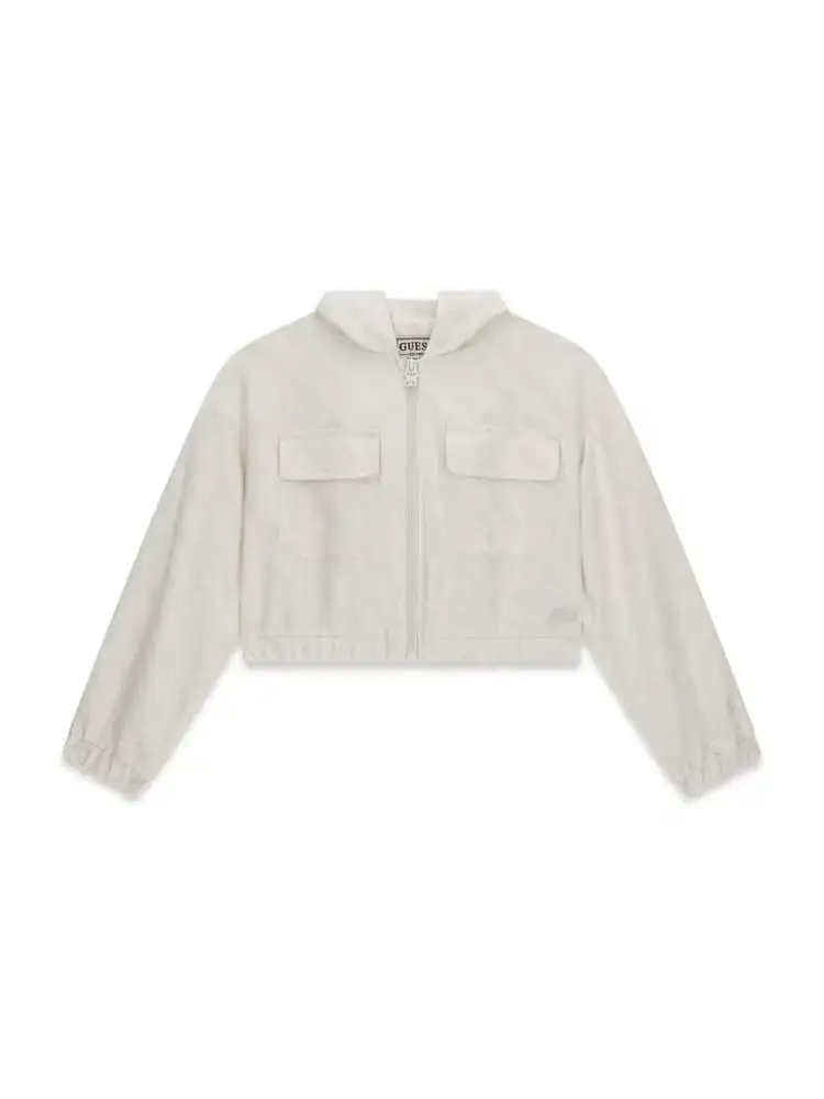 felpa crema bambina logo all over