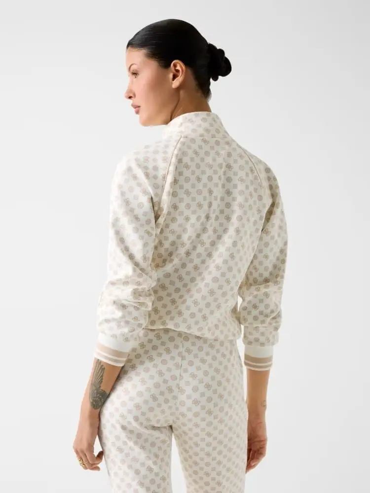 felpa crema donna logo all over miniatura 2