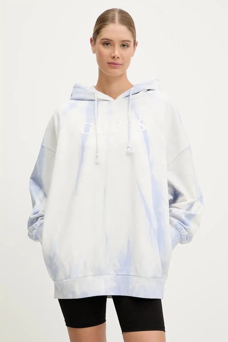 felpa donna colore blu con cappuccio V5GQ16 KCRQ0