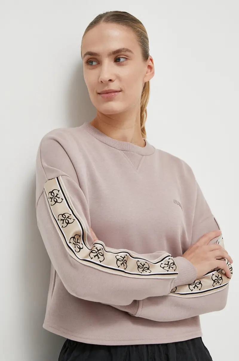 felpa donna colore rosa con applicazione