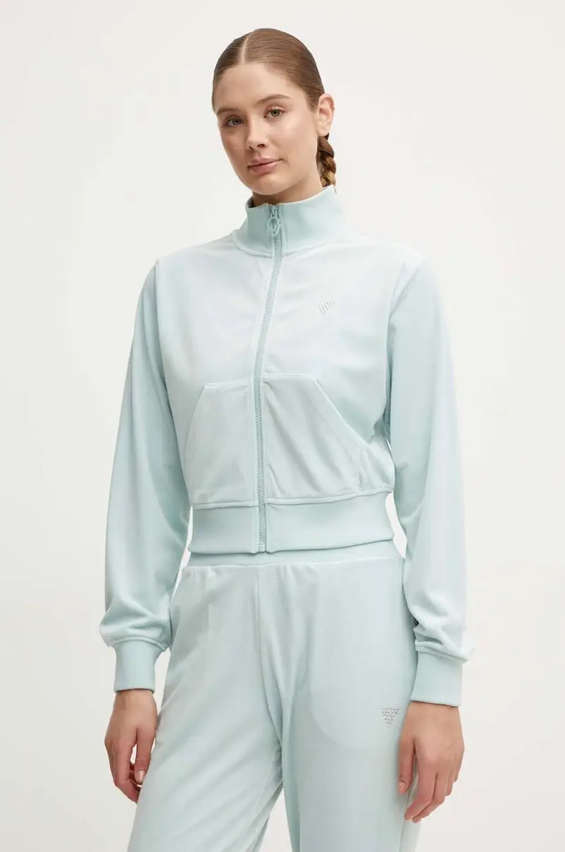 felpa donna colore verde con applicazione miniatura 4