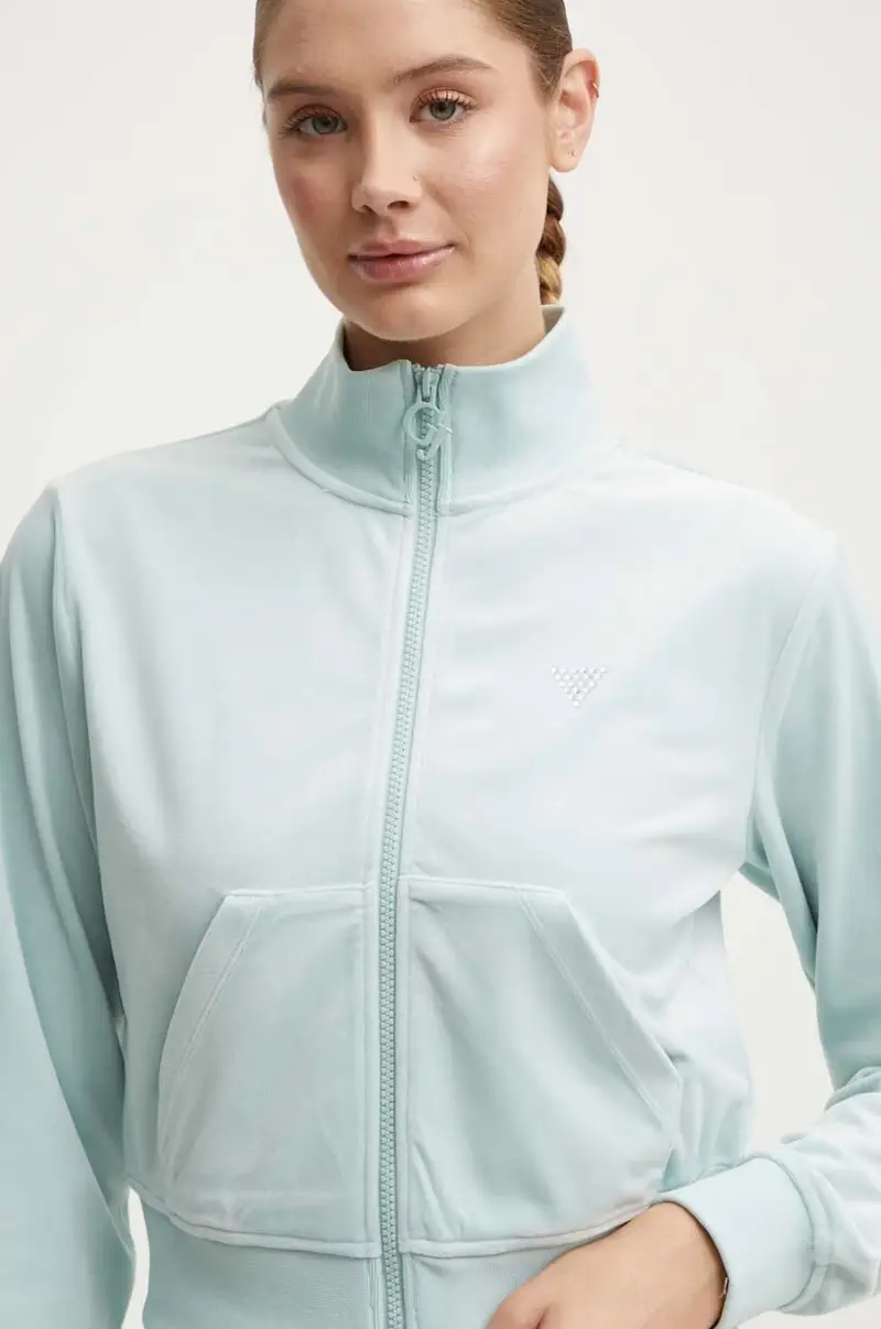 felpa donna colore verde con applicazione