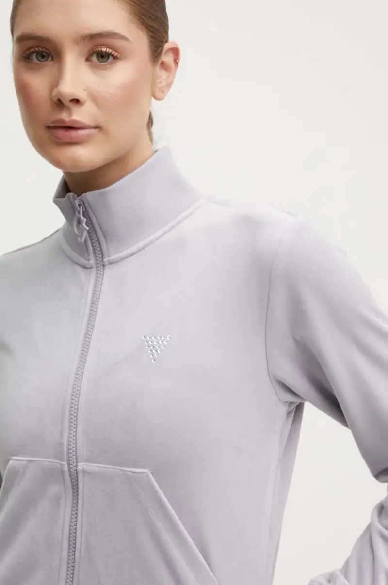 felpa donna colore violetto con applicazione miniatura 4