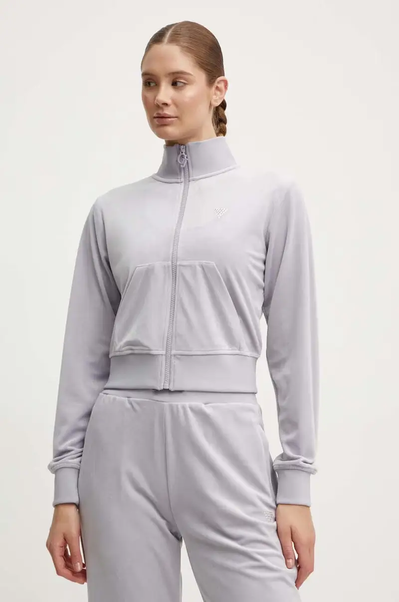 felpa donna colore violetto con applicazione