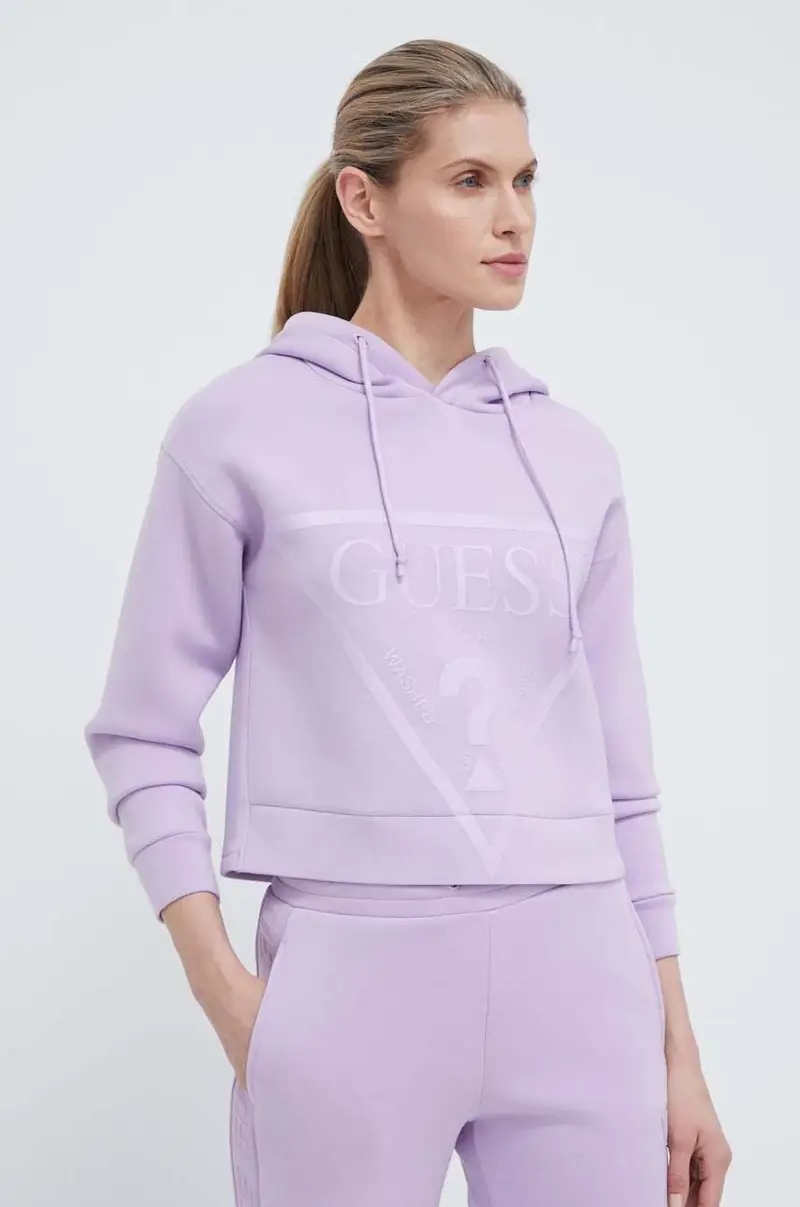 felpa donna colore violetto con cappuccio