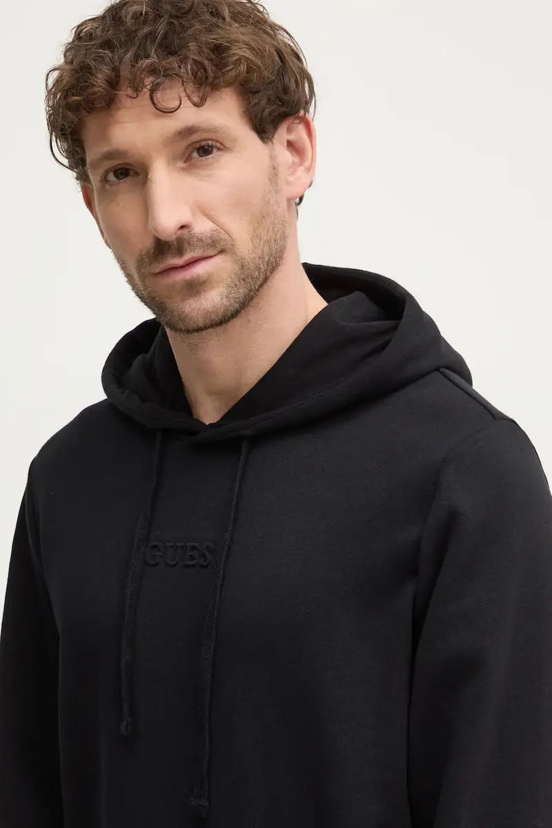 felpa EMBOSSED uomo colore nero con cappuccio M4BQ45 K9YH1 miniatura 4