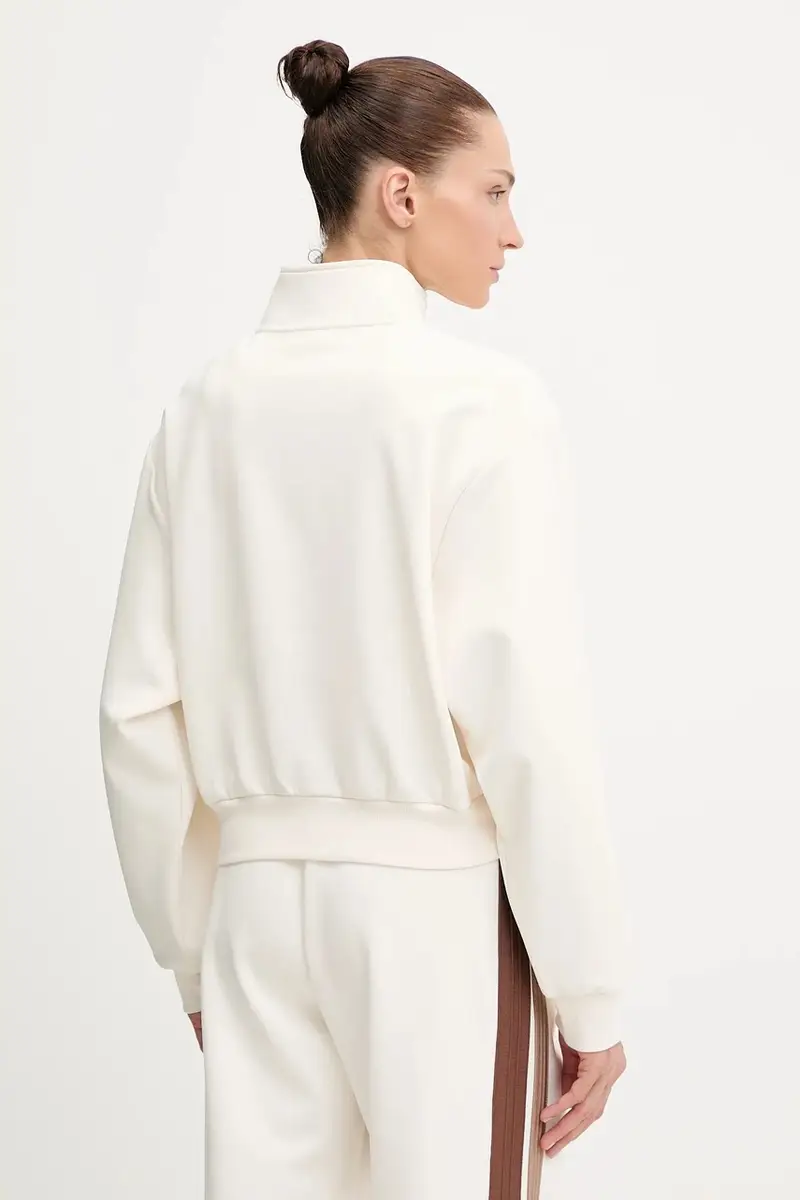 felpa FABIA donna colore beige con applicazione V5BQ00 KCX22 miniatura 3