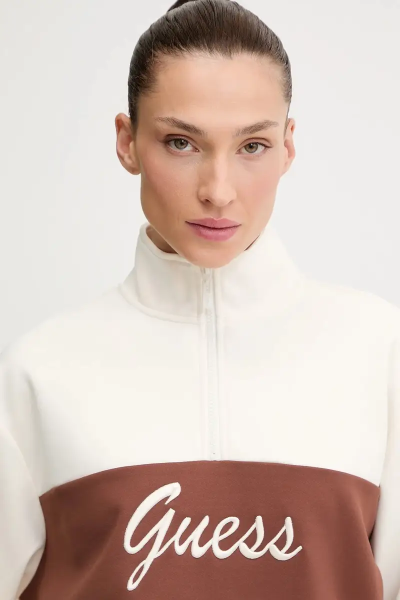 felpa FABIA donna colore beige con applicazione V5BQ00 KCX22 miniatura 4