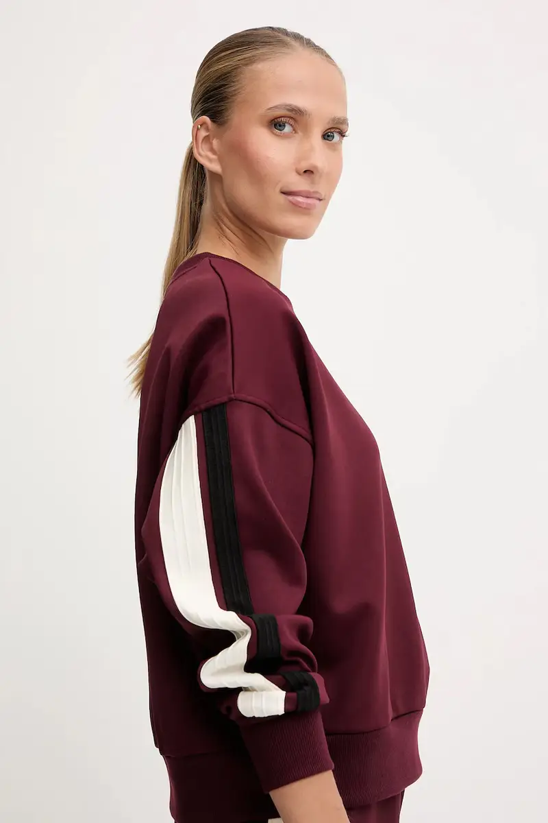 felpa FABIA donna colore granata con applicazione V5BQ03 KCX22 miniatura 4