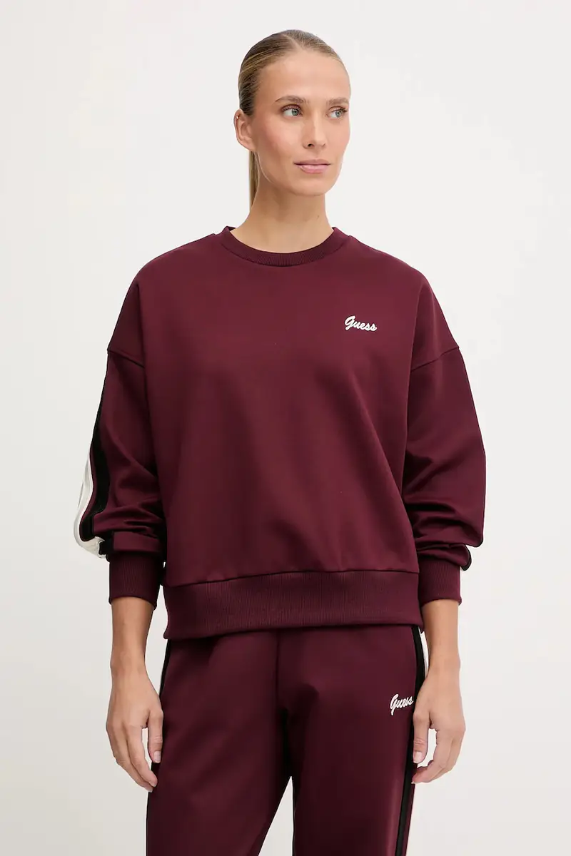 felpa FABIA donna colore granata con applicazione V5BQ03 KCX22