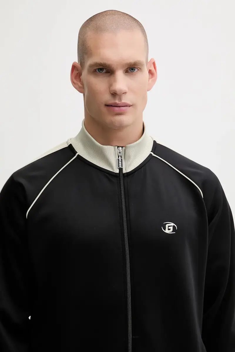 felpa FULVIO uomo colore nero con applicazione Z5YQ21 KCRU2 miniatura 4