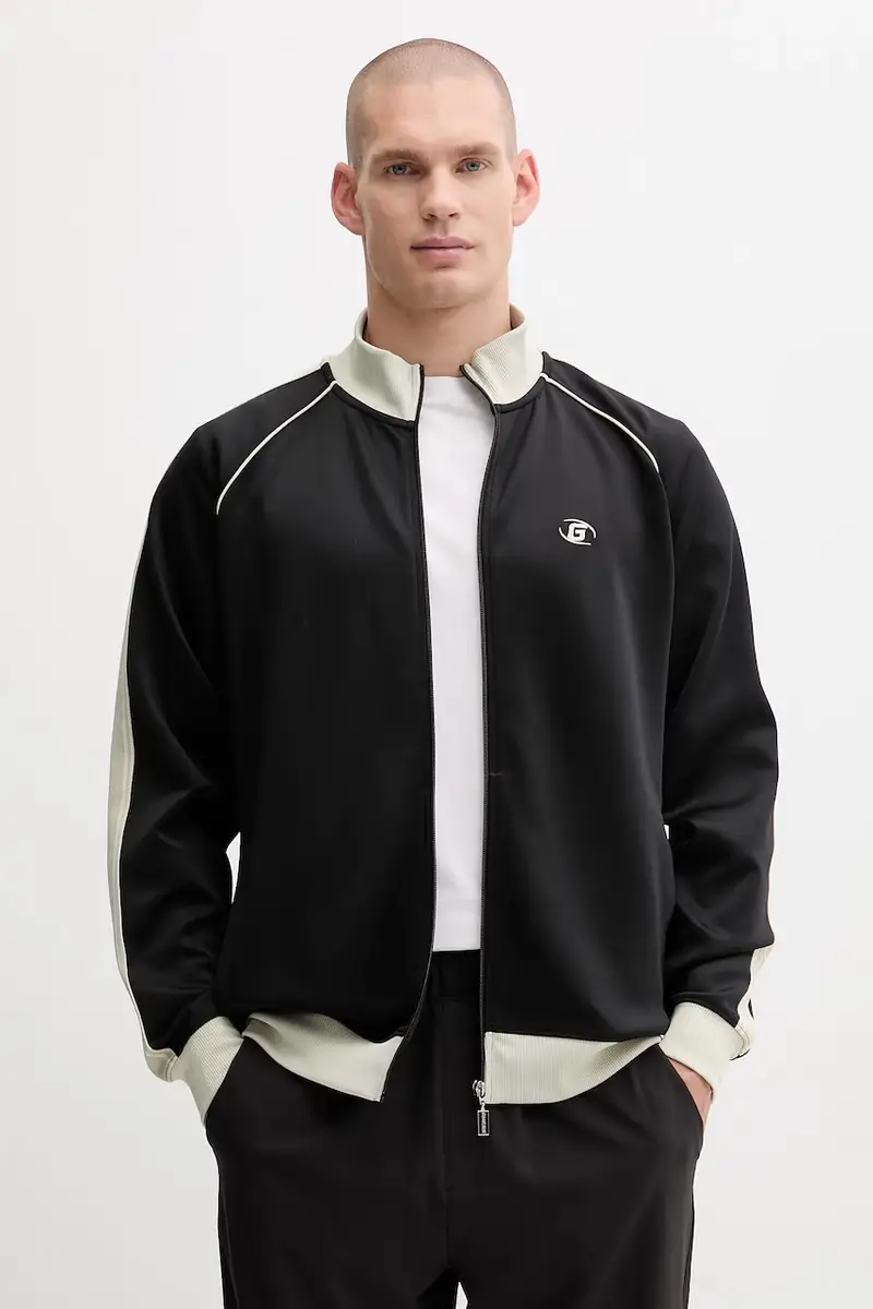 felpa FULVIO uomo colore nero con applicazione Z5YQ21 KCRU2