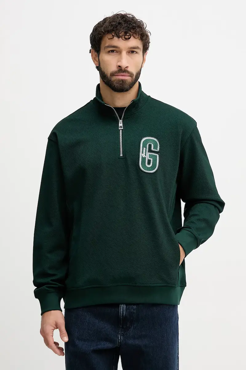 felpa HARRIS uomo colore verde con applicazione M5BQ18 K0552