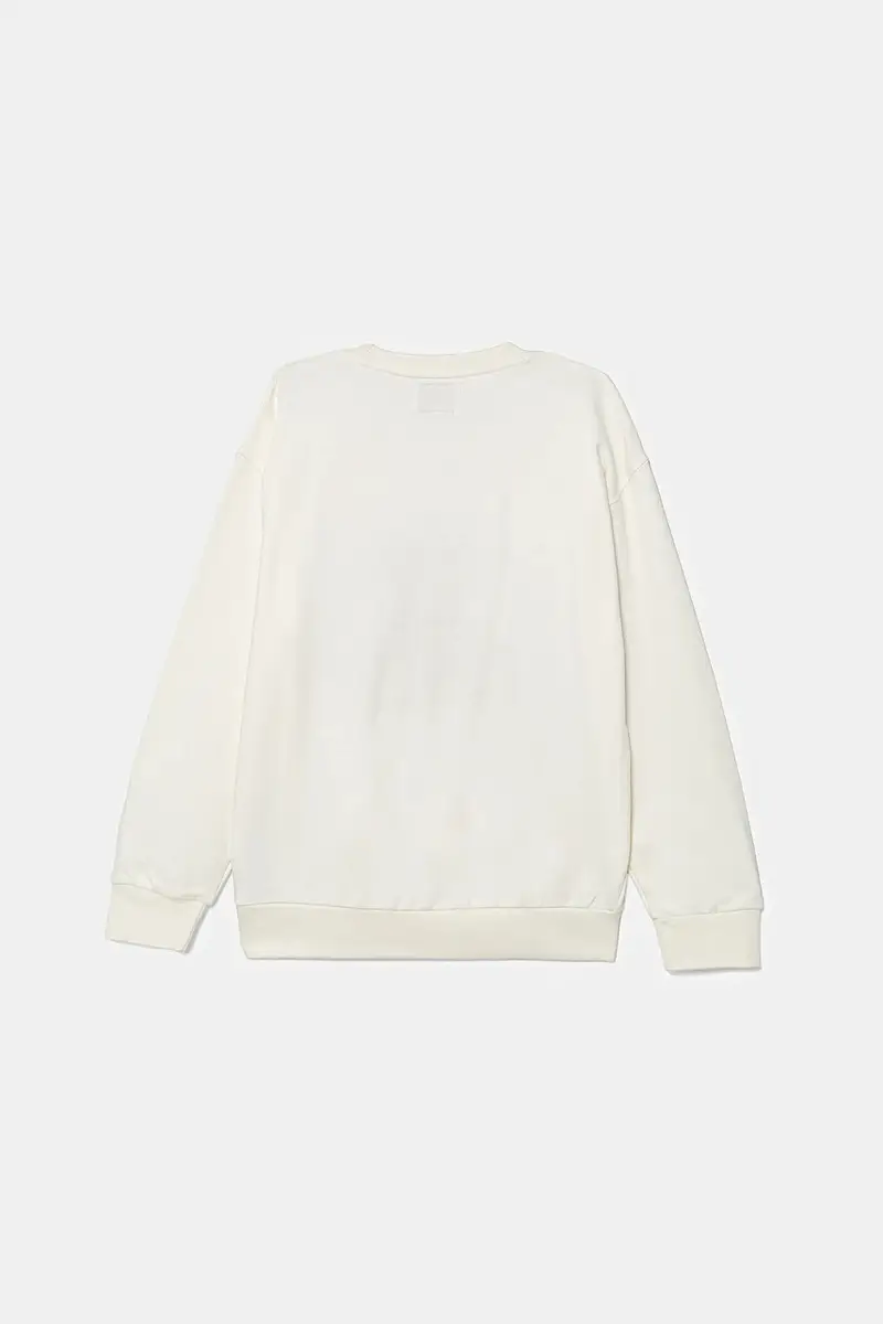 felpa in cotone bambino/a colore beige con applicazione H5YJ00 KAX74 miniatura 2