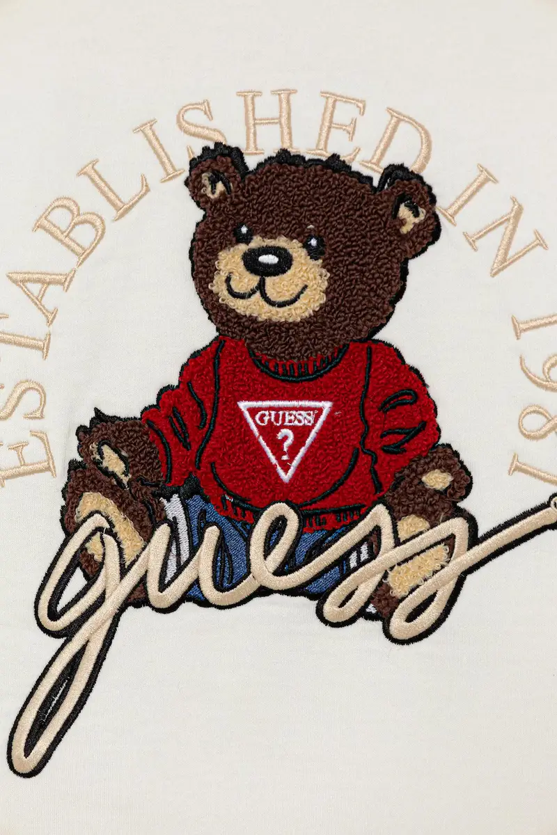 felpa in cotone bambino/a colore beige con applicazione H5YJ00 KAX74 miniatura 3